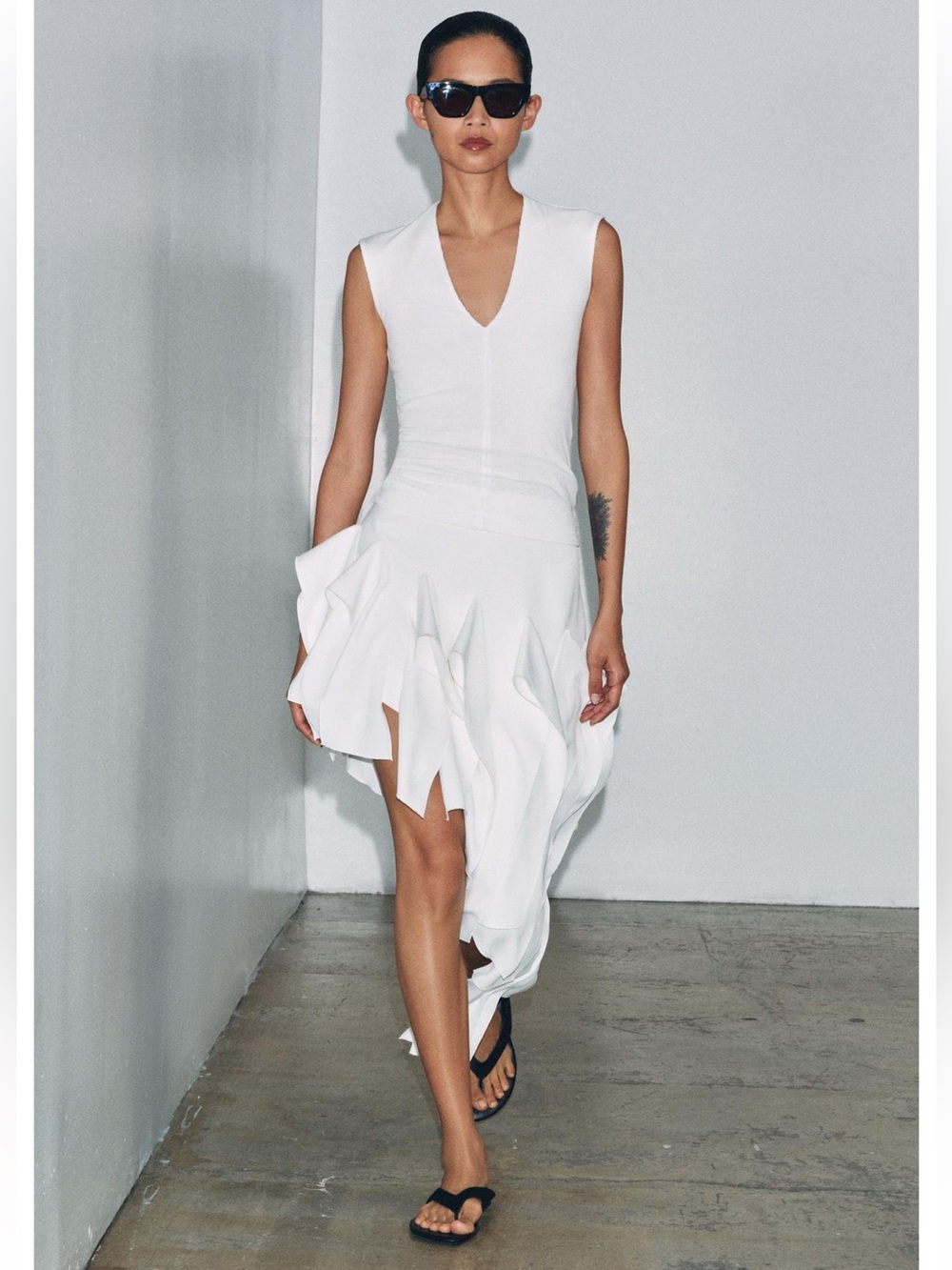 ZARA ZW COLLECTION ASYMMETRIC RUFFLED SKIRT